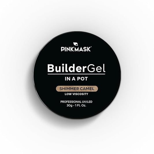 Builder Gel in a Pot 30g Shimmer Camel, Nail Extension/Strengthener in a Jar, Sculpting Gel UV/LED