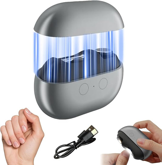 Fanyil Easy Clip Nail Clippers,Easyclip Smart Nail Clipper,Electric Nail Clipper, 3-in-1 Automatic Nail Trimmer, Polisher & Clip Storage with LED Light,for Seniors, Kids (Grey)
