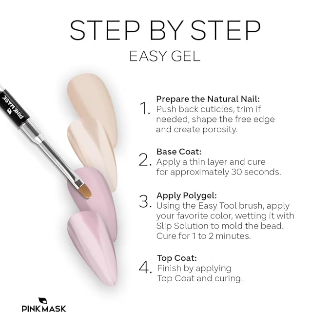 PINKMASK Easy Gel 2oz 60g-Paris, Professional Builder Enhancement Gel-Quick Nail Extension for Beginner DIY, Nail Strengthener-Long Lasting-Salon Quality-Thickening Solution