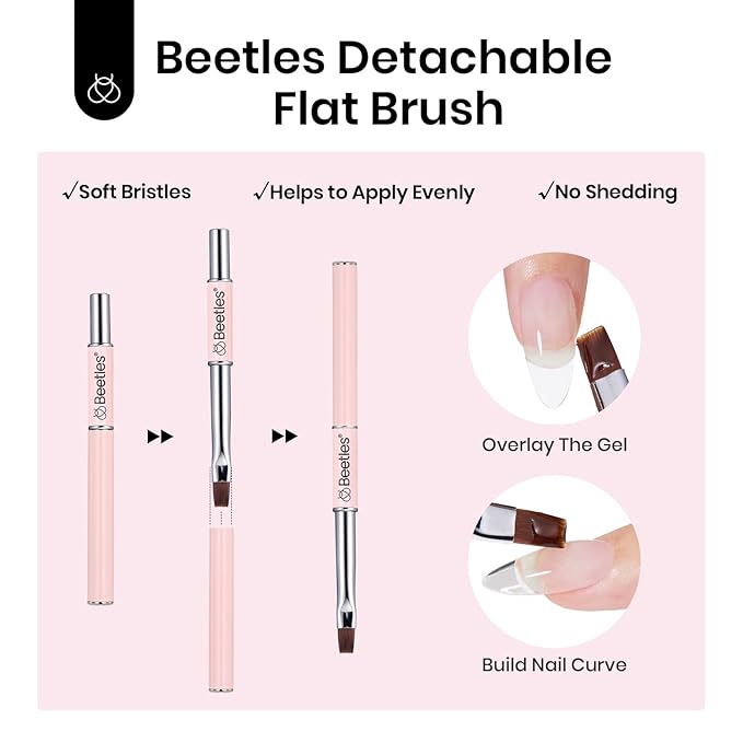 Beetles Low Heat Hard Gel Kit,Mint Sheer 2 Pcs 9 in 1 Nail Extension Sculpting Apex Building for Salon Professionals,Clear Builder Nail Gel,Christmas Nails,UV & LED Lamp Needed