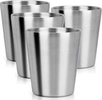 Beasea Stainless Steel Cups 8.8 oz, 4 Pack Small Stainless Steel Tumbler Bulk by Beasea