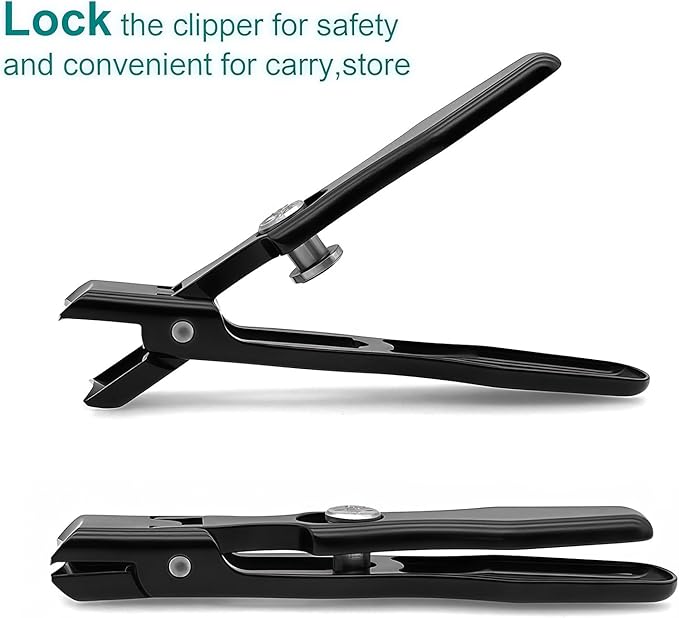 Nail Clippers for Men Thick Nails for Seniors, Large Wide Jaw Opening Portable Ultra Sharp Fingernail and Toenail Clipper Cutters with Catcher for Women, Heavy Duty Stainless Steel, Black
