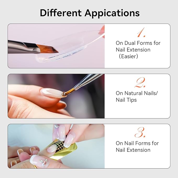 Makartt Clear Gel Builder: Nail Extension, Strong, Self-Levelling, Long Lasting for Strengthener Sculpture Broken Nails Repair Protection, UV LED Lamp Cure Required, Home Salon DIY Manicure 1.06 oz