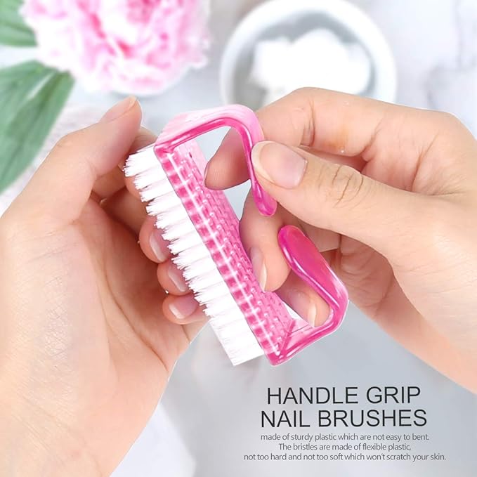 Teenitor Nail Polish Gel Remover Tool Kit With Soak Off Clips, Cuticle Pusher Peeler Scraper, Remove Pads, Files, Buffer Block, Pink Nail Brush