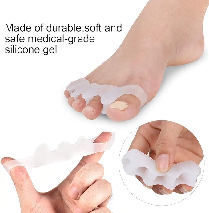 Kids Toe Separators to Correct Foot Alignment, Soft Silicone Toe Spacers for Overlapping Toes, Toe Straighteners for Bunion, Hammertoe Toe Stretchers for Yoga Practice Relieve Feet Pain (Small)