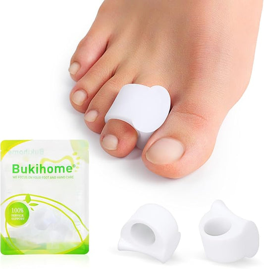 Bukihome Gel Toe Separators for Women -10 Pack Toe Spacers for Overlapping Toes, Bunions, Big Toe Alignment, Bunion Relief - Soft Silicone Toe Corrector for Men (Medium Size)