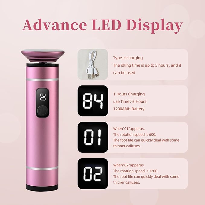 Electric Foot Callus Remover for Feet Pedicure Tools for Feet Callus Remover Foot File Electric Foot Callus Remover Pedicure Tools for Feet Foot File Callus Remover Foot Scrubber Dead Skin Remover