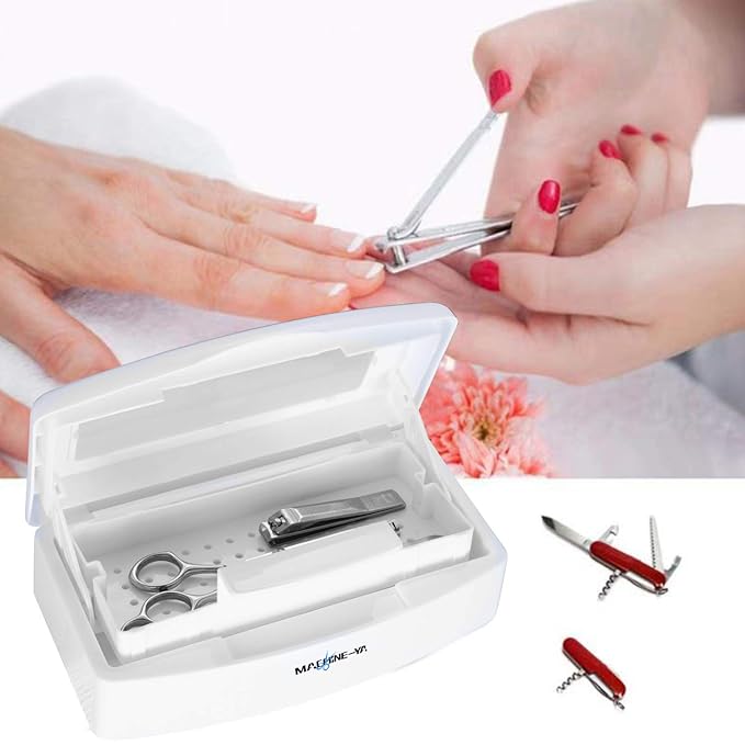 Plastic Sterilizing Tray,sterilization box,nail art tool sterilizer tray, Sterilizer Tray Box Nail Art Salon Sterilizing Too（white）