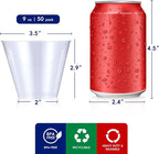 JOLLY CHEF 9 oz Clear Disposable Plastic Cups, 50 Pack Disposable Cups - Image 2