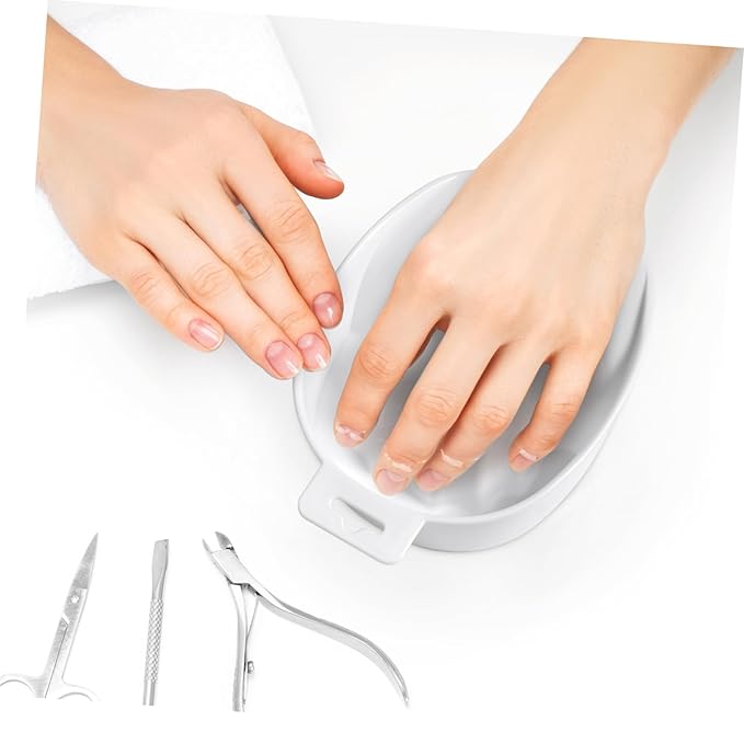 MERRYHAPY Single Layer Soaking Bowl for Nails Manicure Bowl Nail Art Tools White for Cuticle Soak