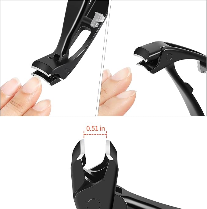 Nail Clippers for Men Toenail Clippers and Fingernail Clipper Toe Nail Clippers for Women Nail Clipper with Long Handle Wide Jaw (D-Black New)