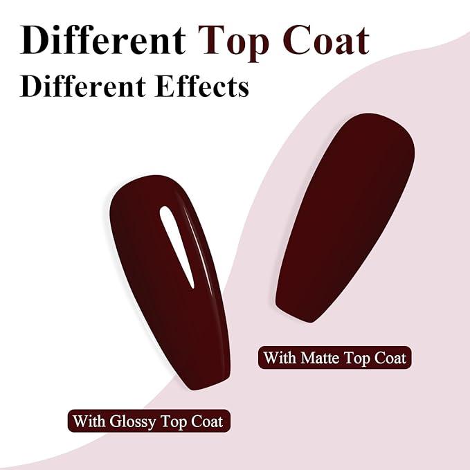 Imtiti Red Gel Nail Polish, Dark Red Gel Polish Autumn Winter Soak Off UV LED High Gloss Art Manicure Salon DIY Design 10ML