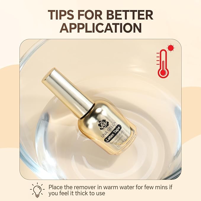 UNA GELLA Gel Polish Remover, Acetone-Free Gel Remover For Nails With Air Dry Liquid Latex Tape For Nail Care - Quick & Easy Low Odor Nail Removal Kit No Need Wrapping