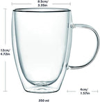 Espresso Cups Set Of 2, Double Walled Glass Coffee Mugs - Image 4