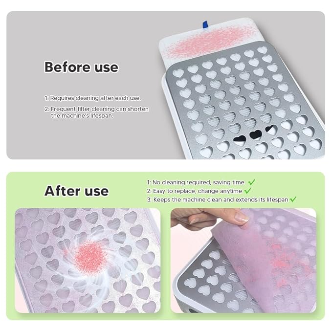 200 Sheets Nail Dust Collector Filter Paper with 12 Pcs Velcro Disposable Nail Dust Filters for Most of Nail Dust collector Machine Nail Tech Nail Supplies Accessories for Nail Salon&Home