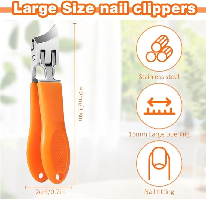 Wide Jaw Opening Anti-Splash Slanted Nail Clipper, 2026 New Ingrown Nail Clippers Fingernail and Toenail Clippers Clippers, Curved Toenail Clippers for Thick Nails (Black 2Pcs)