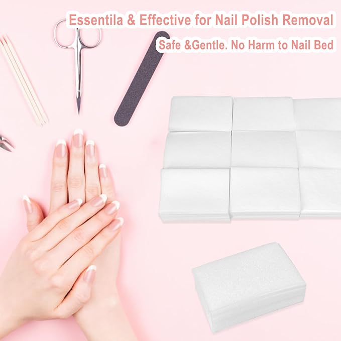 270 Pcs Lint Free Nail Wipes – Professional No Lint Nail Pads for Gel Nail Polish Removal, Acrylic, Dip Powder & At-Home Manicures – Essential Nail Prep Wipes for Flawless Nails