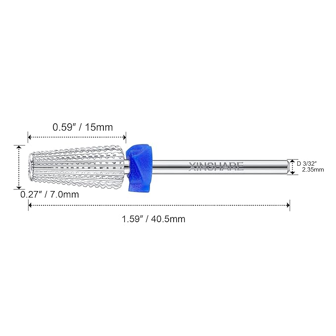 5 in 1 Nail Drill Bits Carbide Multi-function Cuticle Nail Bit 3/32", 2 Way Rotate Efile Bits, Fast Remove Acrylic Hard Nail Gel for Both Left and Right Handed, Manicure Pedicure, Medium (M)