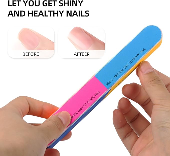10 Pcs 7 Way Nail Buffer Blocks Nail Files Buffing Block for Shaping & Shining Natural Nails Manicure Tool
