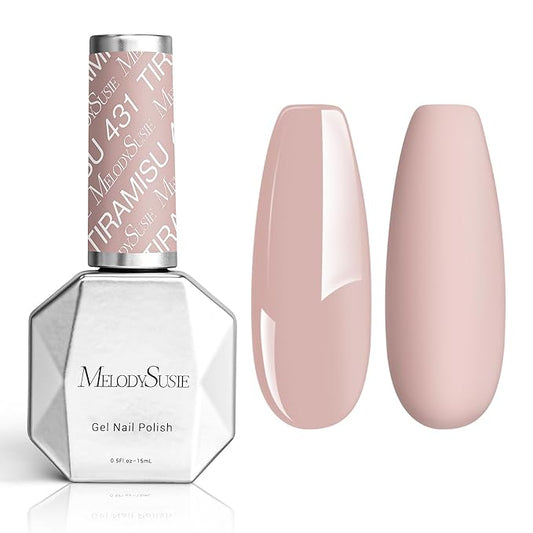 MelodySusie Thick Nude Gel Nail Polish,0.5fl oz Pink Nails Soak Off UV LED Neutral Nude Gel Polish Christmas Gift for Women Nail Art Manicure Salon DIY Nail Design Decoration at Home-431