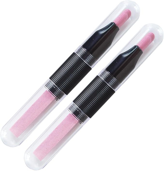 2PCS Victory Ceramic Stone Two-Way Nail Pusher & File (Black) Cuticle Trimmer Manicure Tools Professional Nail File Pumice Fingernail Files