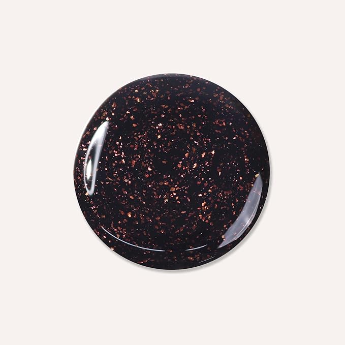 LONDONTOWN lakur Nail Polish - Chip-Resistant, Non-Toxic, Conditions & Hydrates Nails | Glittery Copper Flecked Brown, Around the Fireplace, .40 fl oz