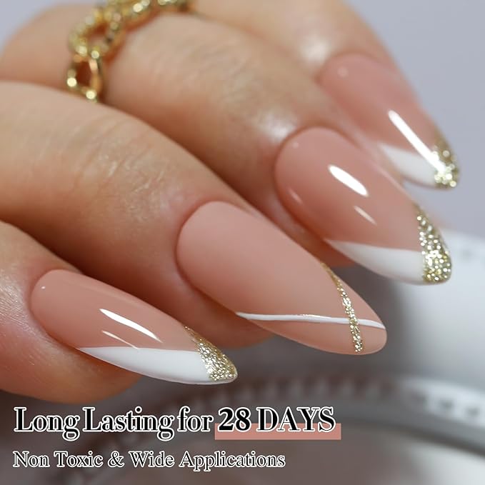 Double Rhythm Gel Polish 15ML Jelly Sheer Pastel Light Milky Color Pearl White Bottle 1 PC 0.5 OZ Full Size Nail Art Salon at Home (Nude Khaki-D1363)