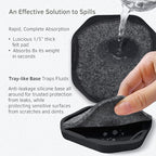 UMIRRO Absorbent Felt & Silicone Drink Coasters Set of 4, - Image 4