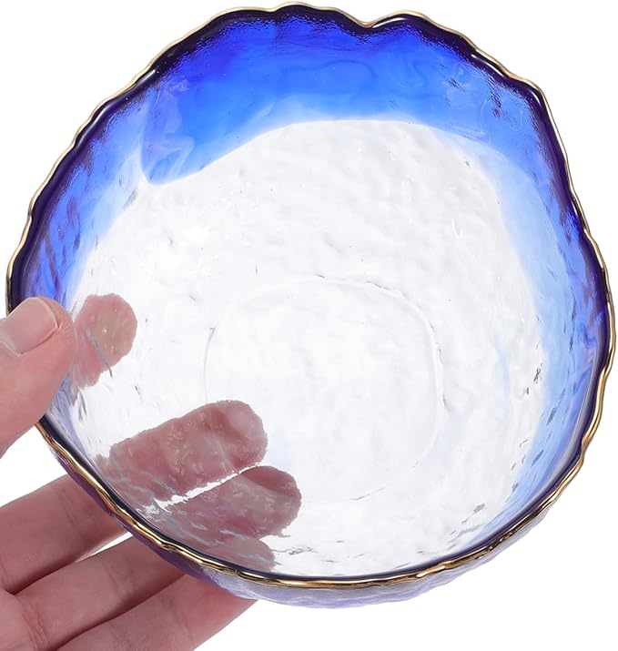Glass Nail Soaking Bowl, Gradient Manicure Hand Soak Bowl for Toenail Caring Polish Removal Manicure Care Tool, 5 In