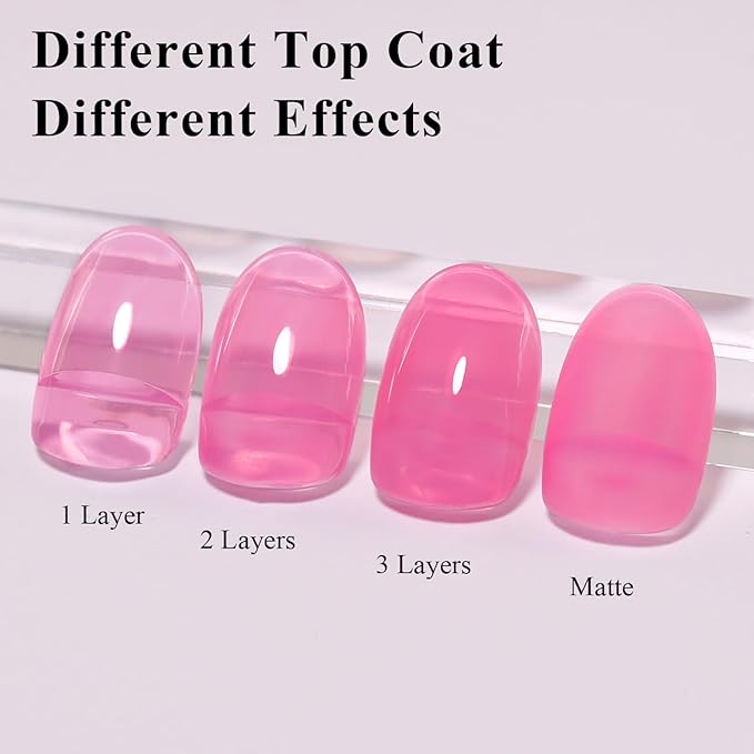 Imtiti Jelly Gel Nail Polish, Bright Pink Sheer Jelly Nail Gel Polish Soak Off UV LED Spring Summer Translucent Art Manicure Salon DIY Design 10ML