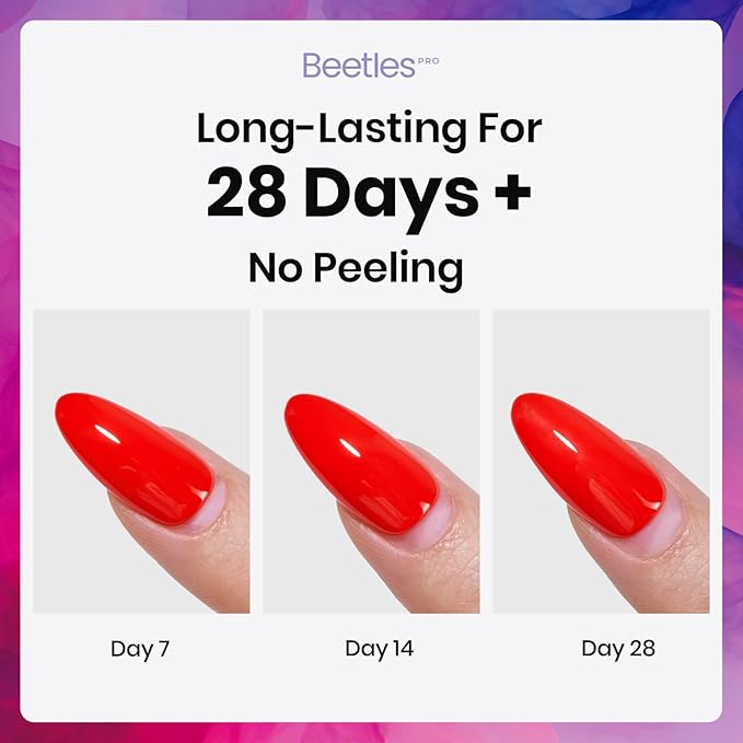 Beetles Pro Gel Base Coat– 20ml Each, Hema-Free & Self-Leveling Long-Lasting to 28 Days - Soak-Off Gel for LED/U V Lamps, Professional Salon Manicure