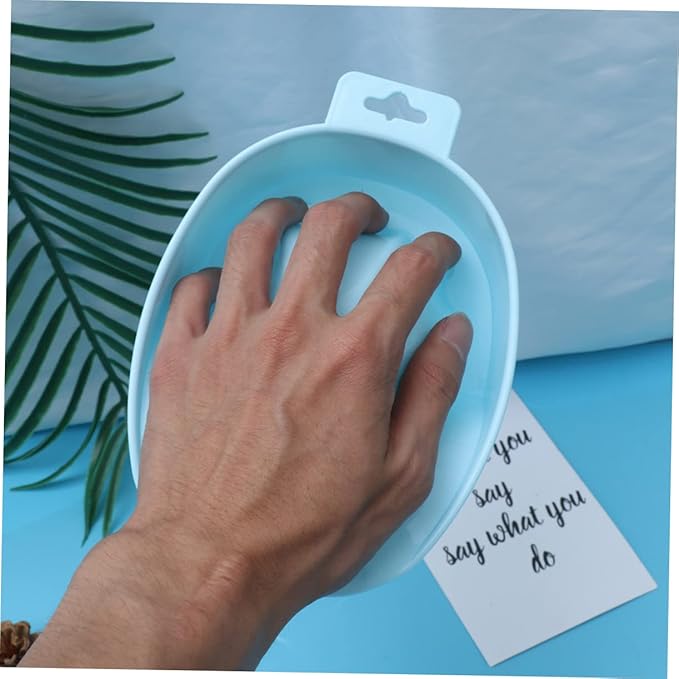 1pc Rectangular Nail Care Soaking Bowl for Manicure Nail Art Bowl for Cuticle Treatment Suitable for Home and Salon Use Blue
