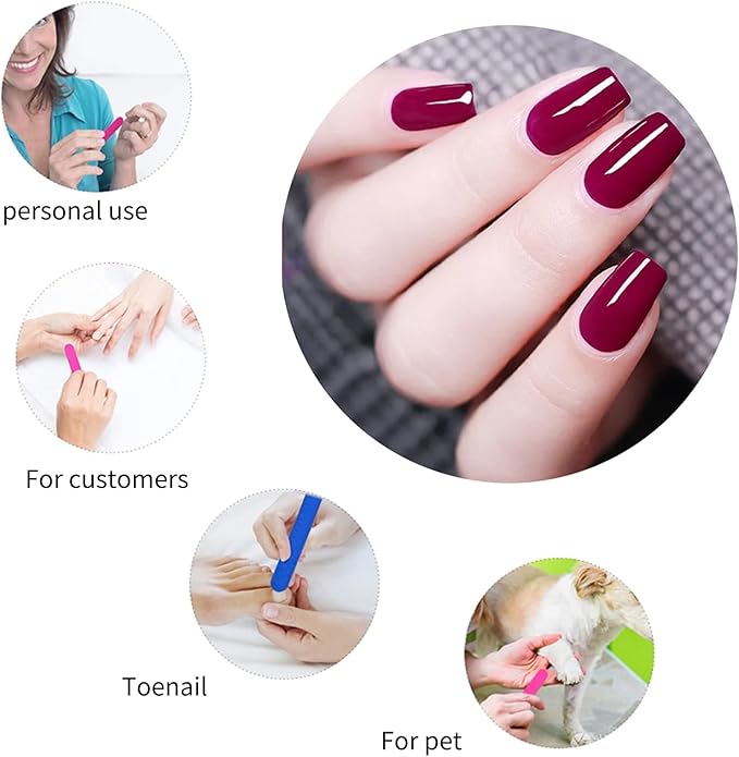 200 Pcs Disposable Nail Files Professional Double Sided Emery Boards Manicure Pedicure Tools（3.35Inch）