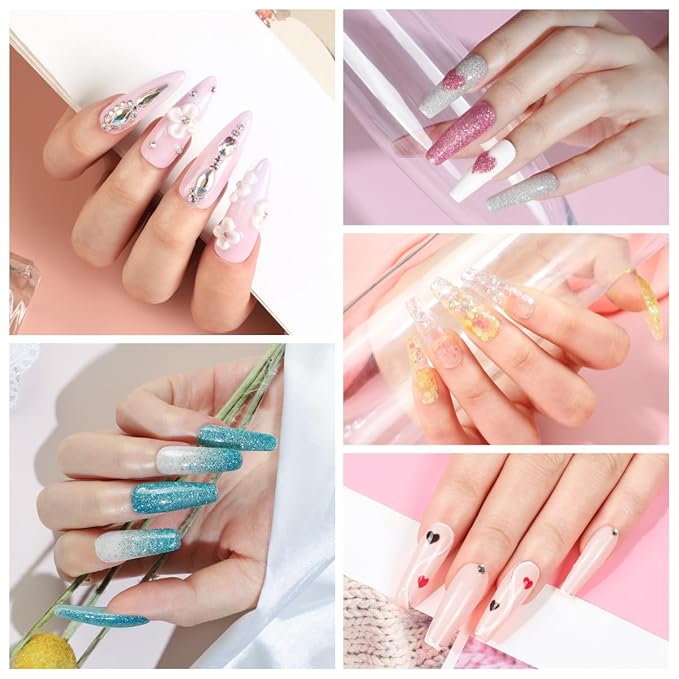 Peacecolor Acrylic Nail Kit for Beginners with Everything,Professional Nail Kit Acrylic Set with Drill U V Light 21Pc Glitter Powder Gel Polish Decorations Gel Nail Gift Set for Home Salon