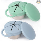 2 Pack Stainless Steel Spill Proof Snack Cup by Solinfant