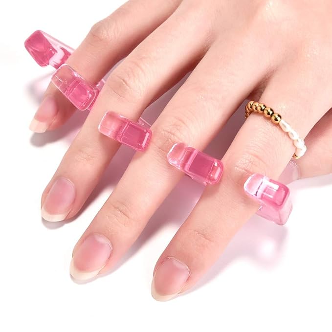 Pedicure Toe Separators Flexible Soft Silicone Finger Toe Spacers for Nail Polish Pedicure Tools Toe Spreader for Nail Polish Application(Pink)