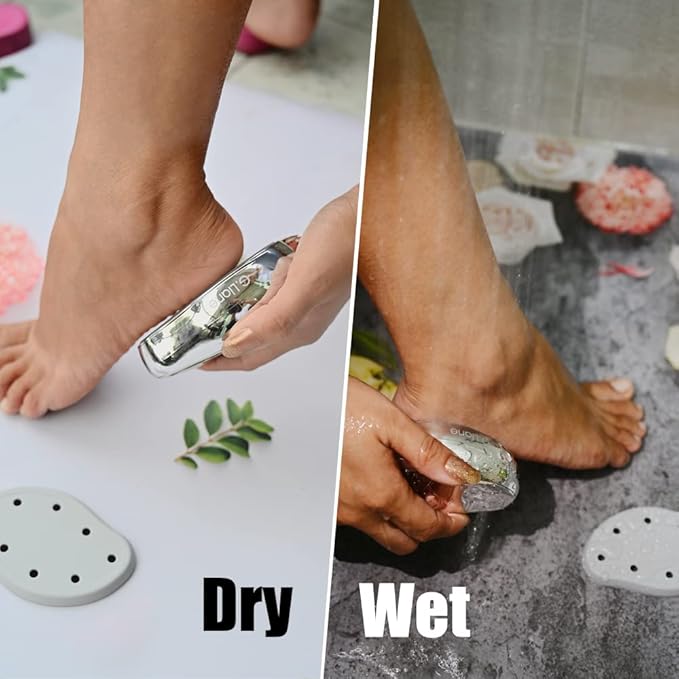 Nano Glass Foot File Callus Remover - Crystal Glass Pedicure Foot Care Foot Scrubber Painless Dry and Wet Use for Hard Skin Calluses Removal (Silver)