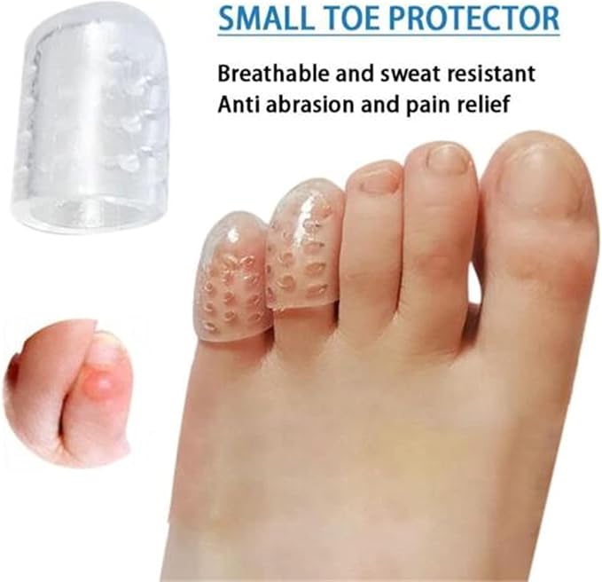 Silicone Anti Friction Toe Protectors Women, 30 Pcs Gel Toe Separators Breathable Little Toe Covers for Men and Women, Toe Sleeves for Ingrown Toenails, Corns, Calluses, Blisters and Pain Relief