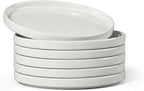 E-far 7.9 Inch Ceramic Dinner Plates, 6-Piece Stoneware Salad Plates, Chip & by E-far