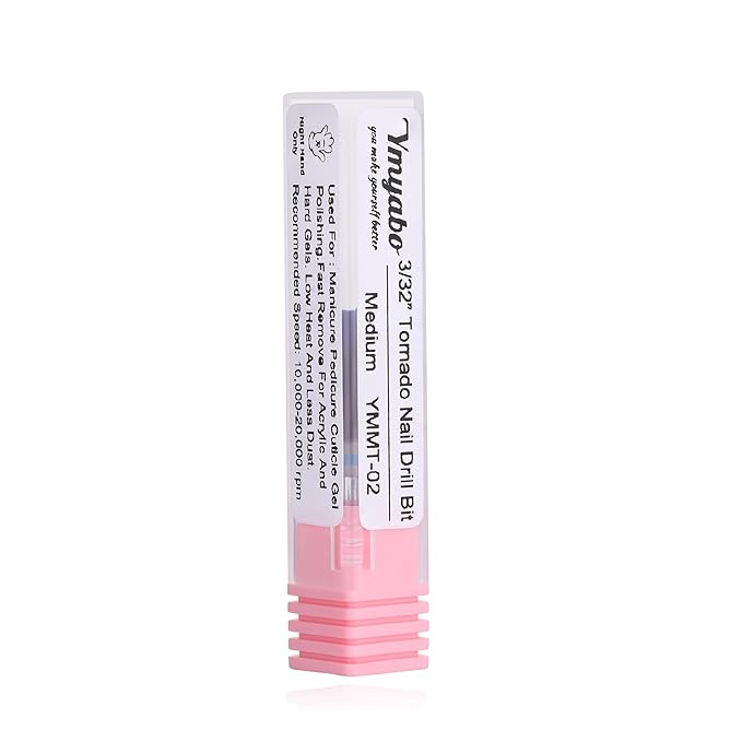 Nail Drill Bit,Professional 3/32" Purple Tornado Carbide Tungsten Multifunction Bits， Fast Remove for Hard Gel and Acrylic, Manicure Pedicure Cuticle Nail Polishing Tool-Medium