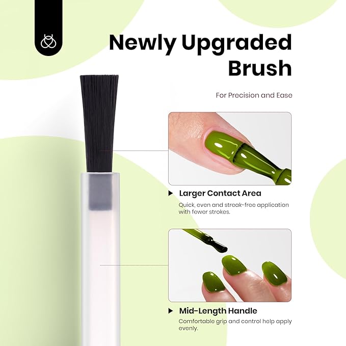 Beetles Gel Nail Polish Set Hema Free - 6 Colors Green Nude Natrual Pink Gel Polish Kit Soak Off Uv LED Nail Lamp 15ml DIY Home Manicure Salon Lakeside Serenity Gift for Women Girls