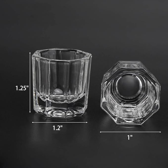 10 Pcs Glass Dappen Dish Cups Small Nail Bowl Monomer Dish Acrylic Liquid and Powder Holder Dapping Dish for Acrylic Nails