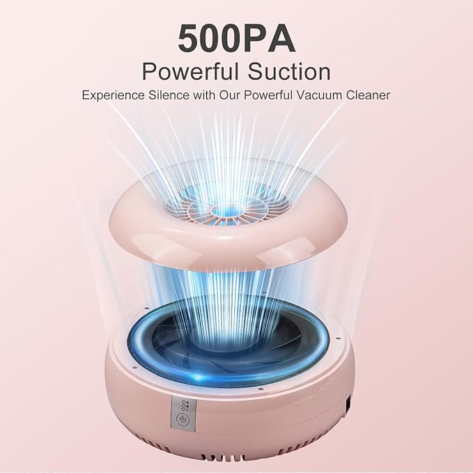 Nail Dust Collector, Quiet and Powerful Fan Dust Collector for Nail Tech with Reusable Filter, 50,000-Hour Lifespan, for Acrylic Nail Polishing,Salon & Home(Pink)