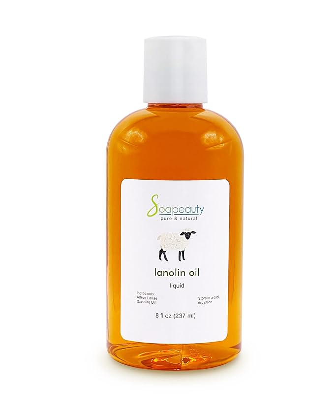 LANOLIN OIL Cold Pressed Unrefined | 100% Natural Available in Bulk | Carrier for Essential Oils, Face, Skin, Hair Moisturizer, Soap Making | (8 OZ)