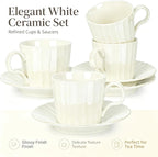 Ceramic Coffee Cup Set, 8 oz Cappuccino Cups - Image 3