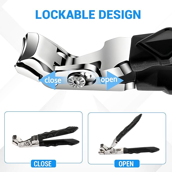 2025 Toenail Clippers for Seniors Thick Toenails, Angled Head Large Toe Nail Clippers for Thick Nails for Men, Heavy Duty Ingrown Toenail Clippers, Long Handle Slanted Nail Clippers Wide Jaw
