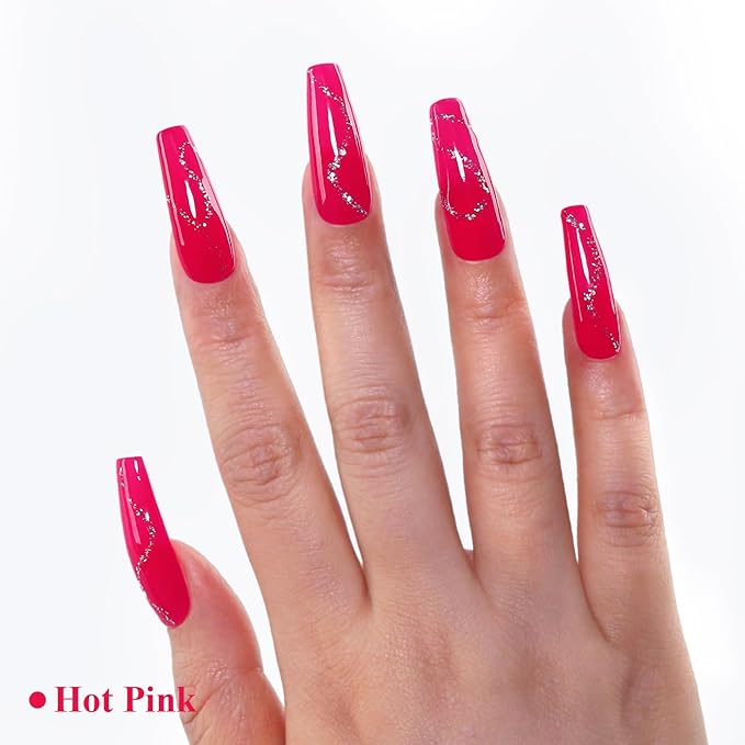Imtiti Pink Gel Nail Polish, Hot Pink Gel Polish High Gloss Soak Off UV LED Spring Summer Art Manicure Salon DIY Design 10ML