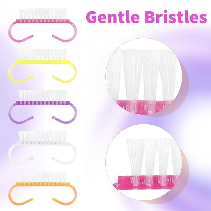 420 Pcs Handle Grip Nail Brush Bulk 5 Colors Nail Scrub Brush Pedicure Scrubbing Tool for Men and Women for Cleaner Nails and Toes