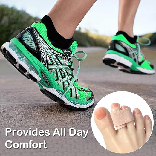 Broken Toe Wraps 8 Pack (Medium Size), Middle Toes Fabric Toe Splint Cushioned Bandages Finger Protectors Straightener Hammertoe Separators