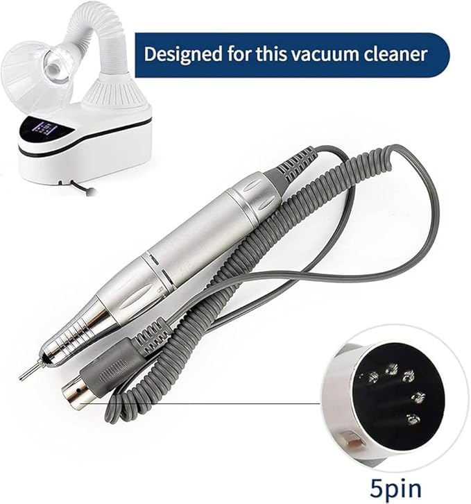 Nail Dust Collector Equipment Nail Manicure Vacuum Cleaner with LCD Display (Vacuum Cleaner+Nail Drill Pen)